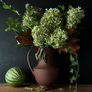 Large Footed Ceramic Pitcher Deep Spice