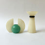 Vintage Alabaster Geometric Candle Holders Made in Italy (Set of 2)