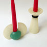 Vintage Alabaster Geometric Candle Holders Made in Italy (Set of 2)