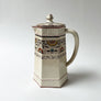 Vintage Transferware Ceramic Pitcher with Lid