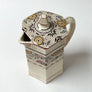 Vintage Transferware Ceramic Pitcher with Lid