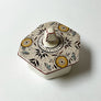Vintage Transferware Ceramic Pitcher with Lid