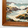 Rocky Beach with Seagulls - Original Painting on Board in Wood Frame