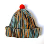 Multi Color Beanie with Pom Pom 100% Wool