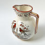 Vintage Aesthetic Movement Ceramic Pitcher with Two Birds in a Landscape