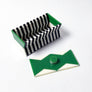 Polished Lucite Keepsake Box: Black, Cream, Green Zigzag