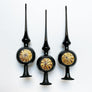 Black Spire with Gold Reflector Glass Tree Topper