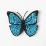Beaded Aqua Blue Butterfly Embroidered Pin by Trovelore