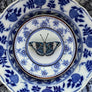 Beaded Mixed Blues & White Butterfly Embroidered Pin by Trovelore