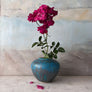 Vintage Teal Blue Studio Pottery Vase