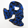 Royal Blue & Black Check Flannel Scarf