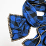 Royal Blue & Black Check Flannel Scarf
