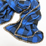 Royal Blue & Black Check Flannel Scarf