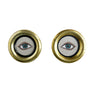 Don Carney Pair of Blue Eyes - Art Prints in Vintage Gold Tone Circle Frames