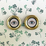 Don Carney Pair of Blue Eyes - Art Prints in Vintage Gold Tone Circle Frames