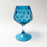 Vintage Midcentury Blue Glass Footed Bowl