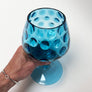 Vintage Midcentury Blue Glass Footed Bowl