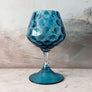Vintage Midcentury Blue Glass Footed Bowl