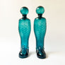 Vintage Glass Boot Decanters with Stoppers Made in Italy (Set of 2)
