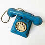 Vintage Blue Metal Toy Phone with White Dial Made in the U.S.A.