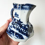Vintage Blue Transferware Small Ceramic Pitcher by Ashworth Brothers Made in England