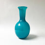 Vintage Deep Aqua Blue Tall Glass Vase