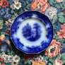 Antique Flow Blue Coburg Plate by John Edwards Made in England