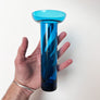 Vintage Midcentury Blue Glass Cylinder Vase
