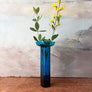 Vintage Midcentury Blue Glass Cylinder Vase