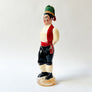 Vintage Figural Painted Glass Liquor Bottle