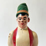 Vintage Figural Painted Glass Liquor Bottle