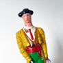 Vintage Figural Matador Painted Glass Liquor Bottle Made in Spain