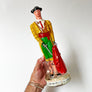 Vintage Figural Matador Painted Glass Liquor Bottle Made in Spain