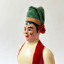 Vintage Figural Painted Glass Liquor Bottle