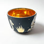 Waylande Gregory Deep Bowl with Leopards & Gold Dots Matte Black