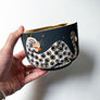 Waylande Gregory Deep Bowl with Leopards & Gold Dots Matte Black