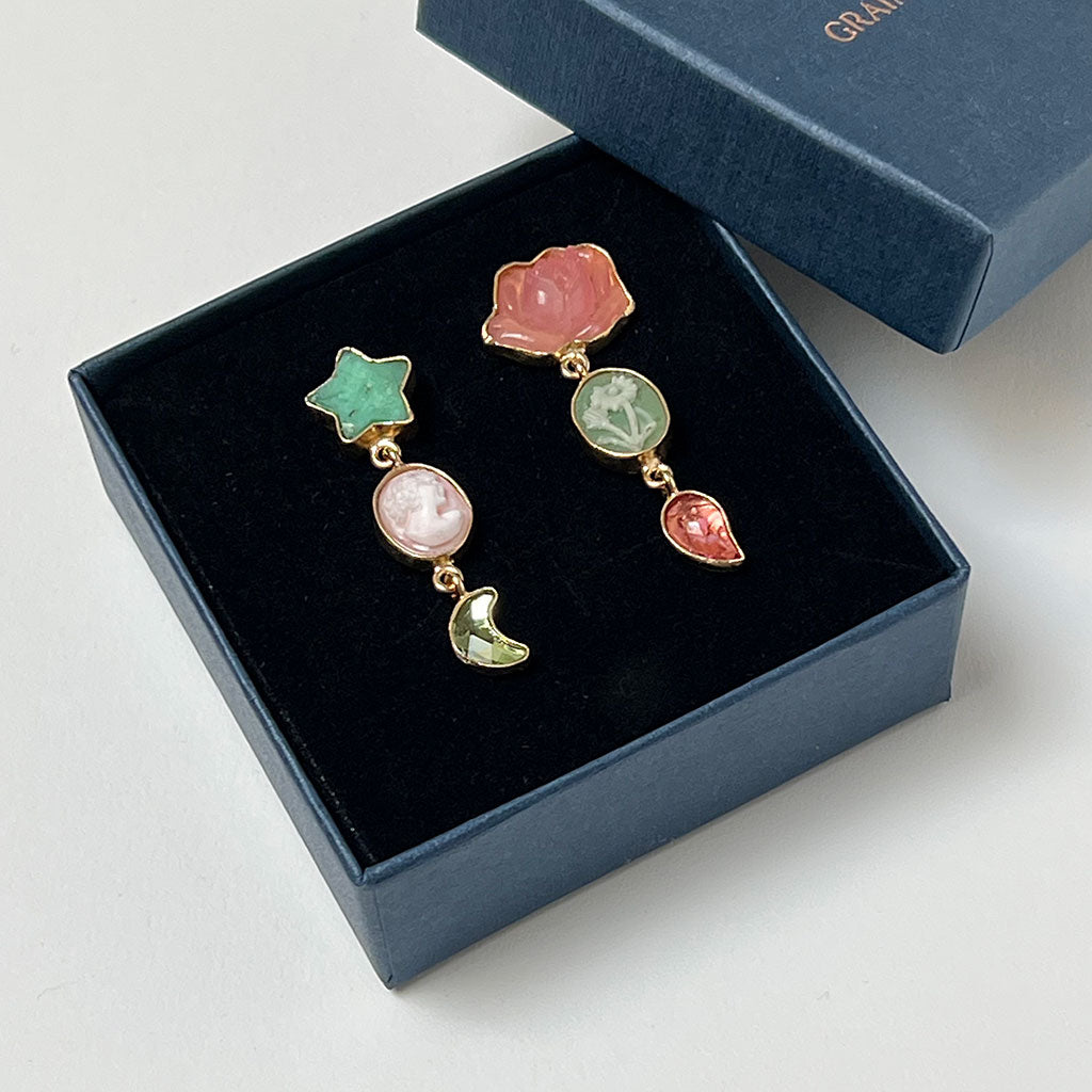 Petal Droplet Earrings in Mixed Pastel