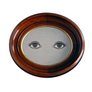 Don Carney Pair of Brown Eyes Art Print in Vintage Oval Wood Frame
