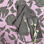 Chocolate Brown Stripe Linen Napkins (Set of 4)