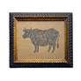 Don Carney: Grinning Bull, Ink on Paper in Vintage Frame