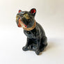 Vintage Seated Black Bulldog Decorative Object