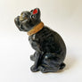 Vintage Seated Black Bulldog Decorative Object