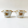 Vintage Ceramic Cachepots with Gold Accents (Set of 2)