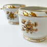 Vintage Ceramic Cachepots with Gold Accents (Set of 2)