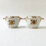 Vintage Ceramic Cachepots with Gold Accents (Set of 2)