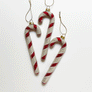 Glitter Candy Cane Glass Ornament