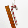 Glitter Candy Cane Glass Ornament