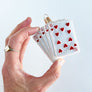 Royal Flush Winning Cards Glass Ornament