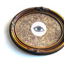 Don Carney Pair of Blue Eyes - Art Prints with Floral Pattern Border in Vintage Carved Gold Tone Oval Frames