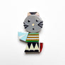 Multi-Color Polished Lucite Pin: Cat
